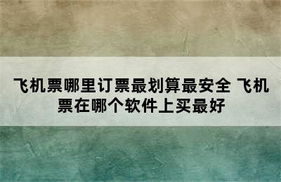 飞机票哪里订票最划算最安全 飞机票在哪个软件上买最好